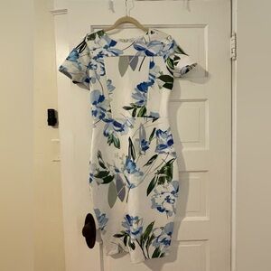 Alexia Admor White and Blue Floral Dress